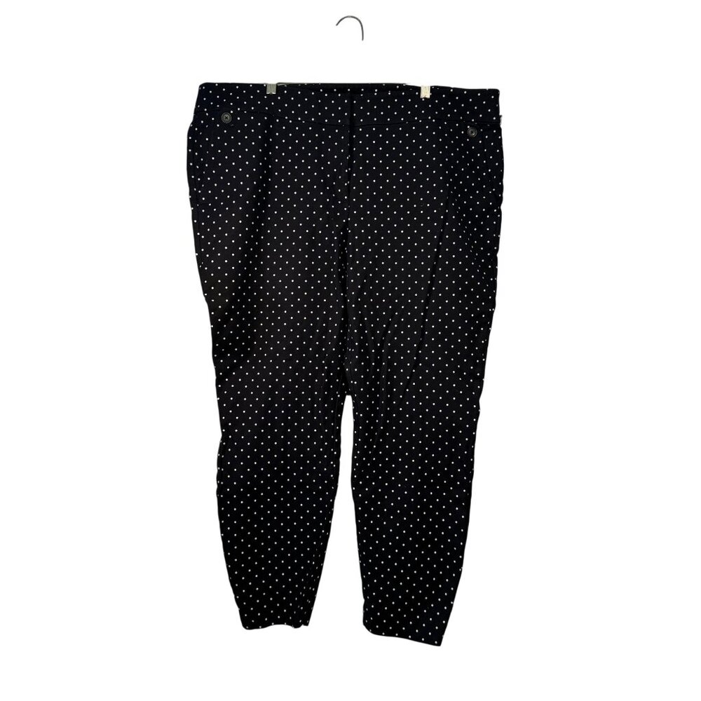 Loft Plus Womens Marisa Skinny Polka Dot Pants Size 20 Black & White